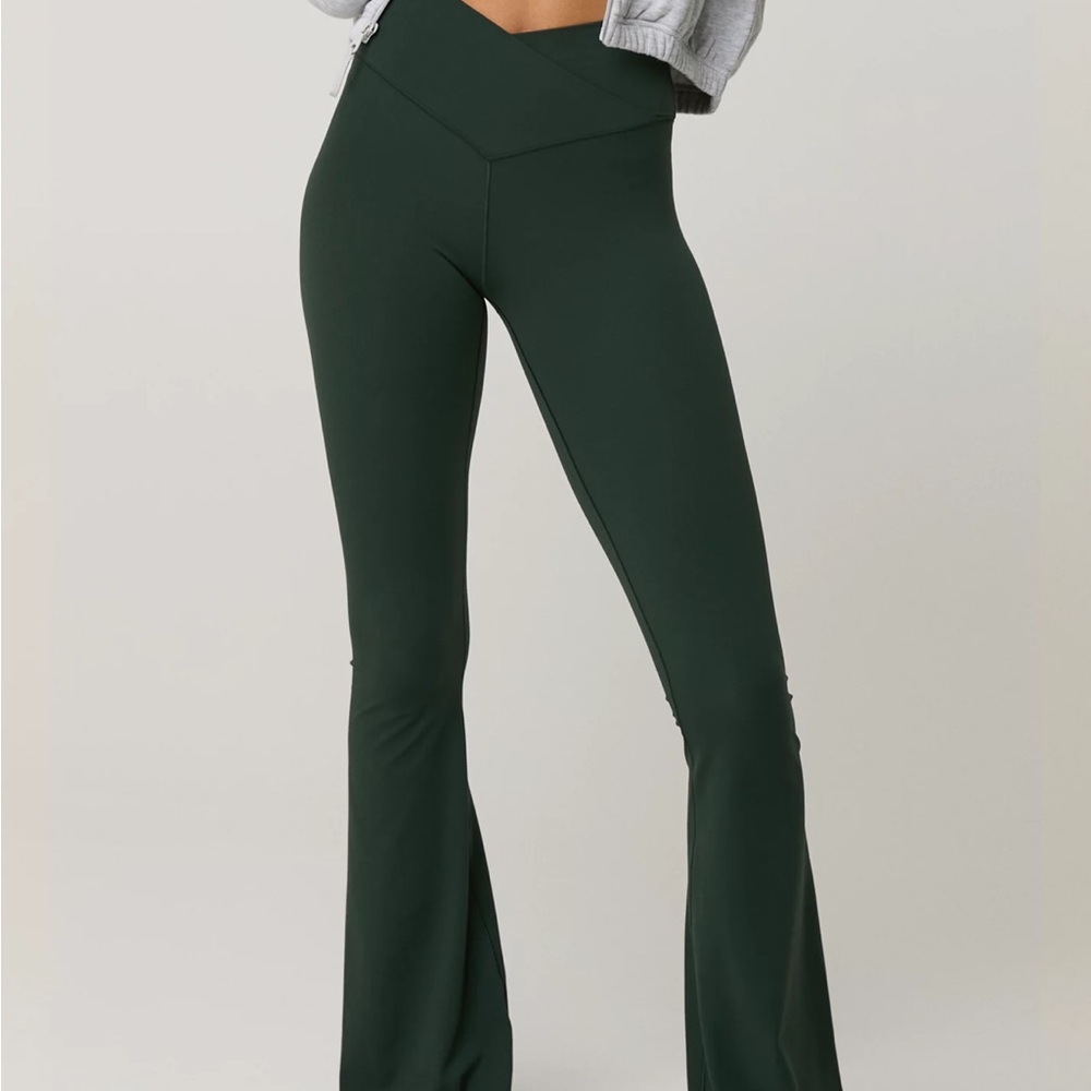 Dark Green Aerie Flare Leggings XS
